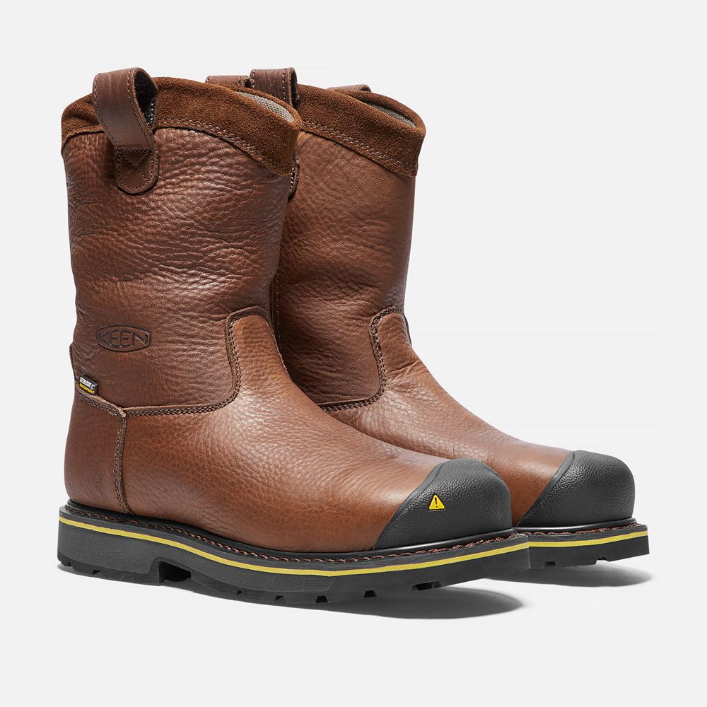 Botte de Travail Keen Homme Marron | Dallas Wellington (Steel Toe) | LSNZQ-9478